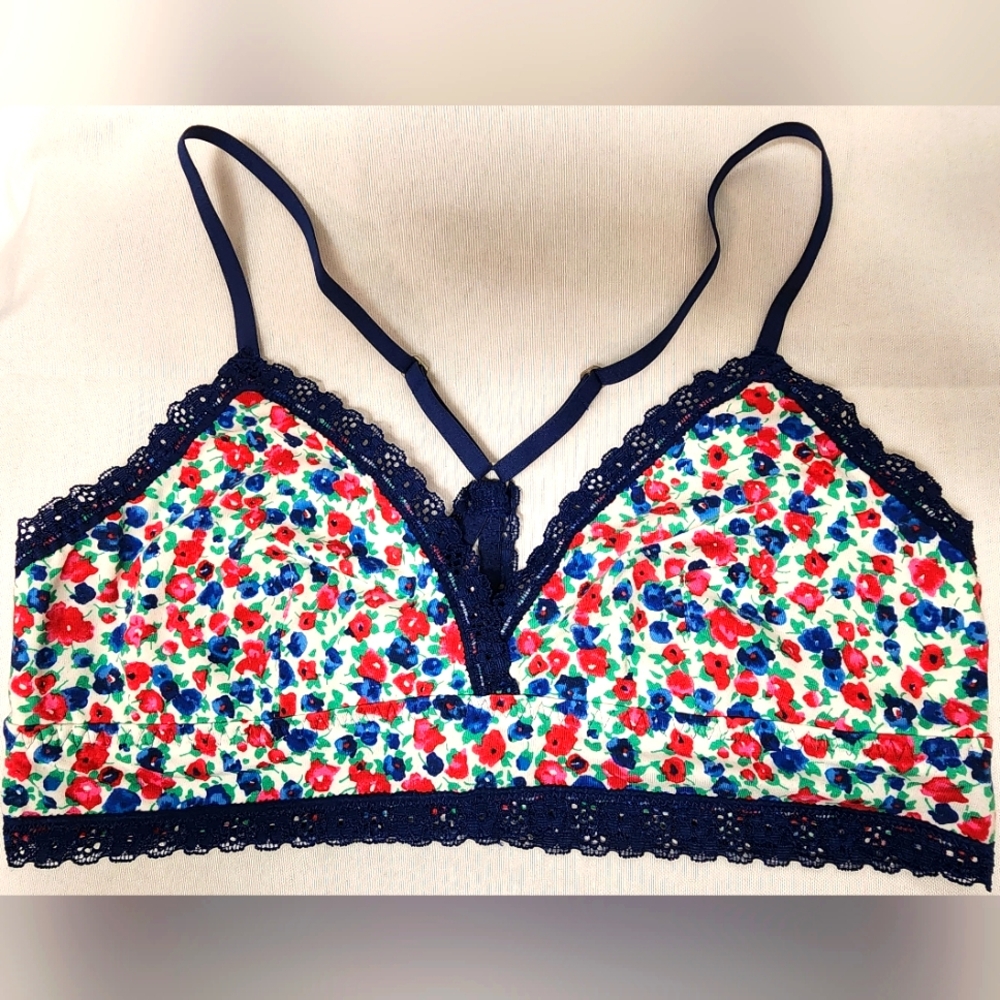Gilly Hicks Abercrombie & Fitch Racerback Floral Bralette Large